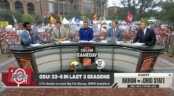 The College GameDay crew in College Station ahead of Texas A&M-Notre Dame.